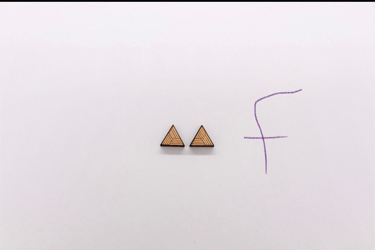 Triangle stud blanks, wood studs, earring blanks