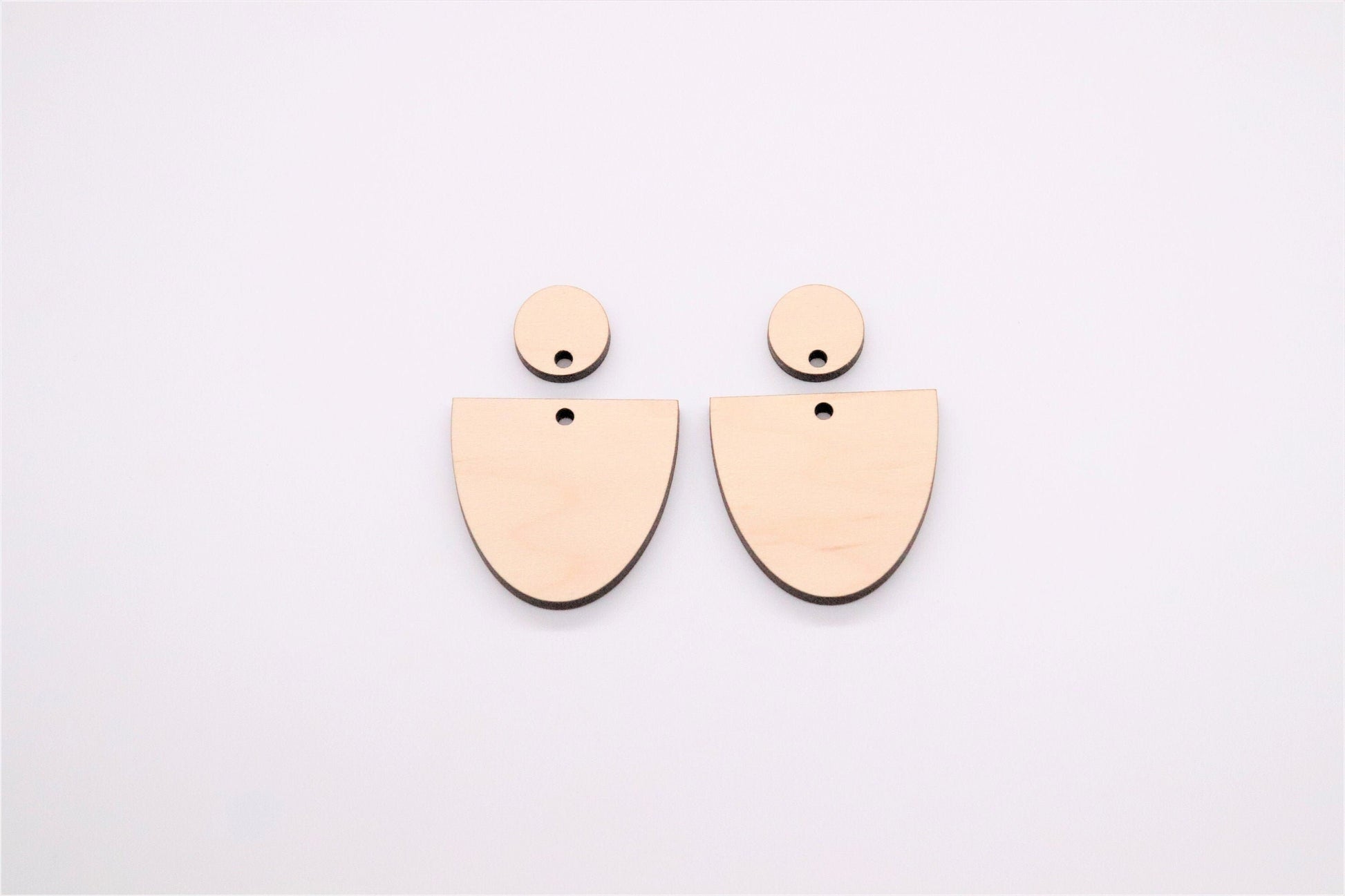 2 piece earring blanks, wood cutouts, DIY earrings