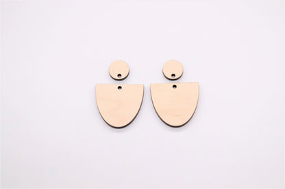 2 piece earring blanks, wood cutouts, DIY earrings