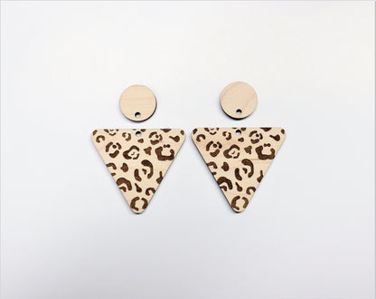 Animal print earring blanks, wood blanks, earring findings