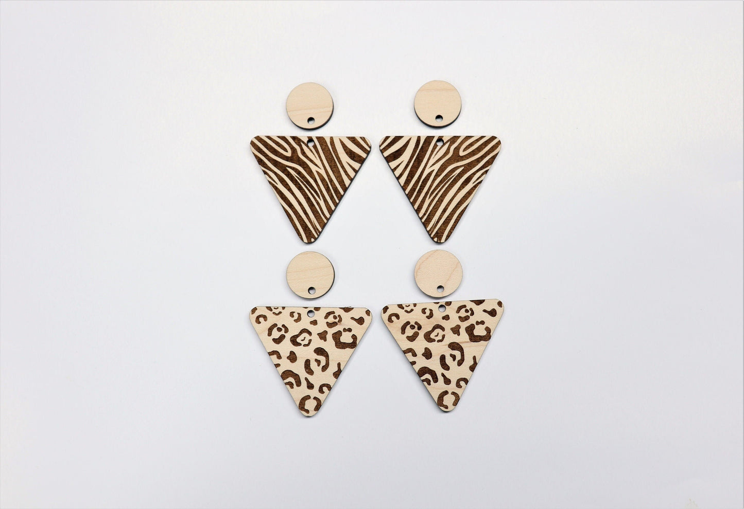 Animal print earring blanks, wood blanks, earring findings