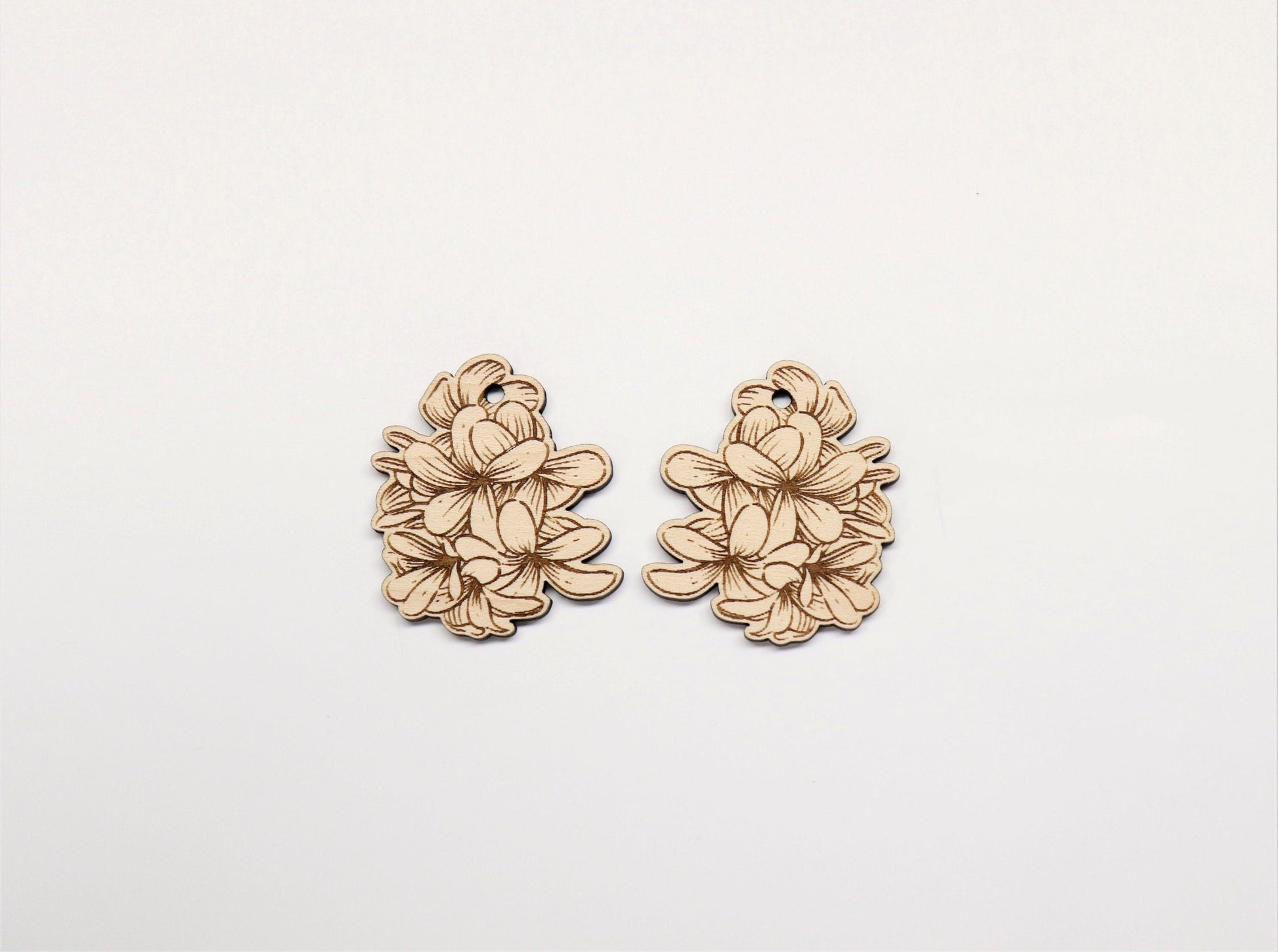 Flower earrings, wood earring blanks, wood cutouts