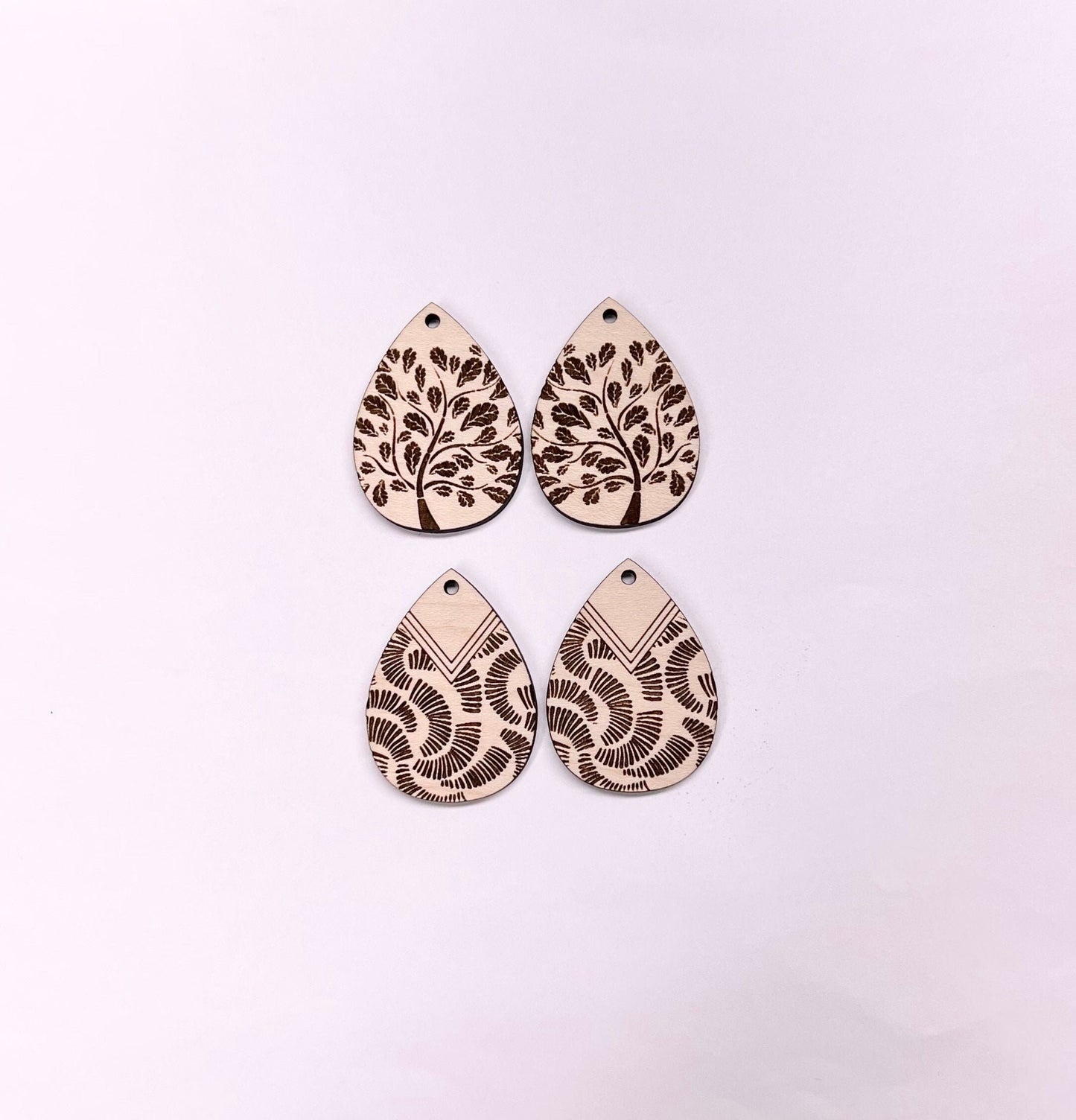 Teardrop wood earring blanks, earring blanks, wood blanks