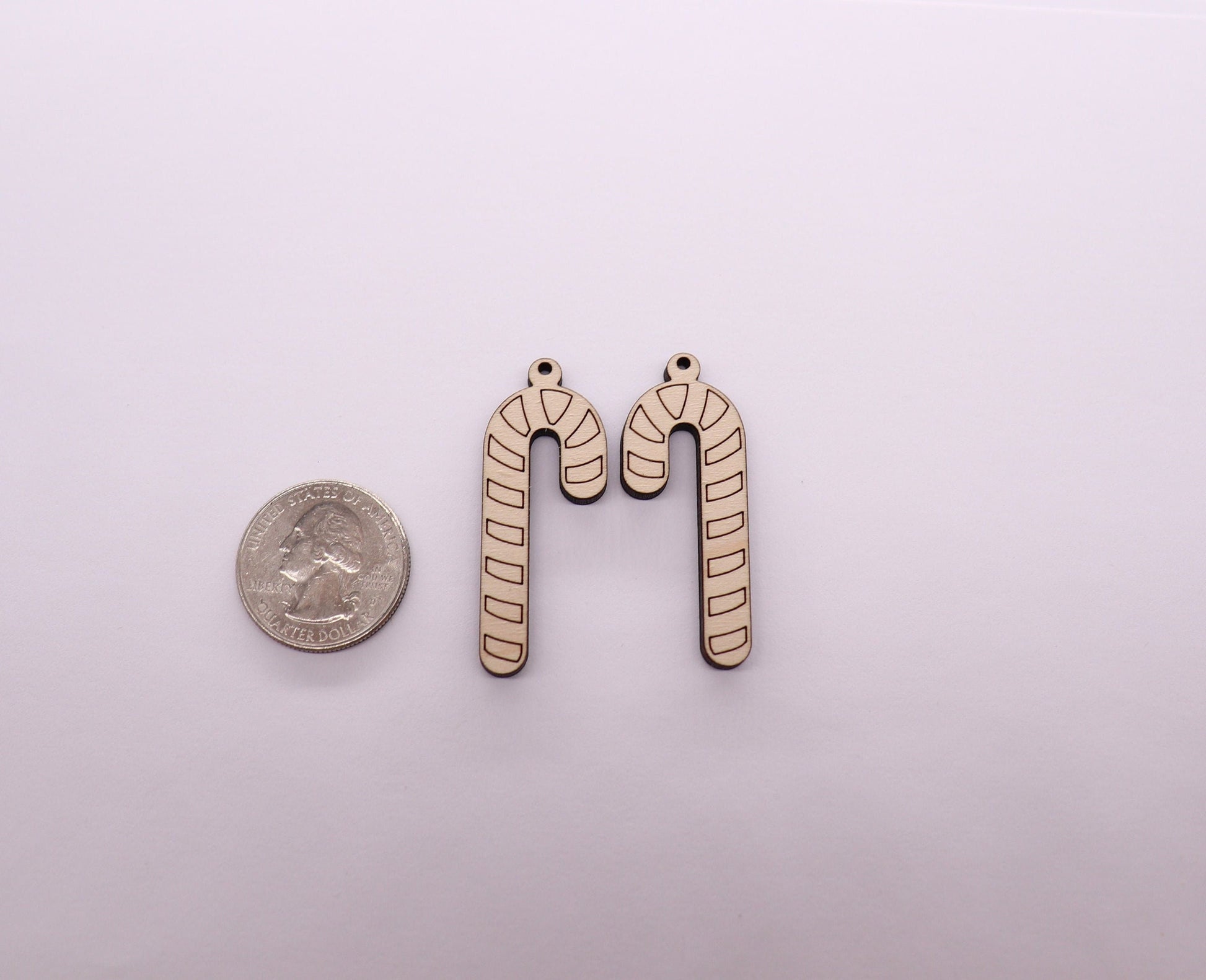 Candy cane earring cutouts, wood blanks, earring blanks