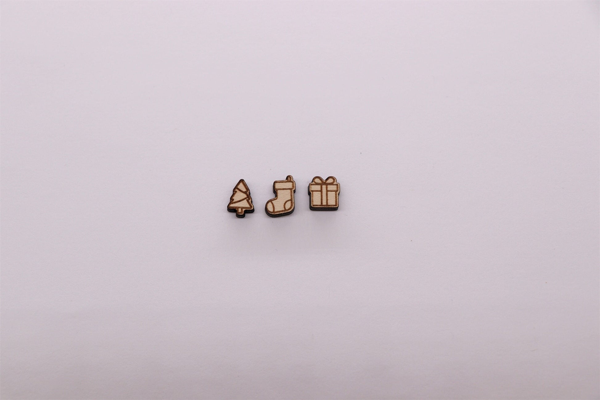 Christmas stud blanks, wood studs, earring blanks