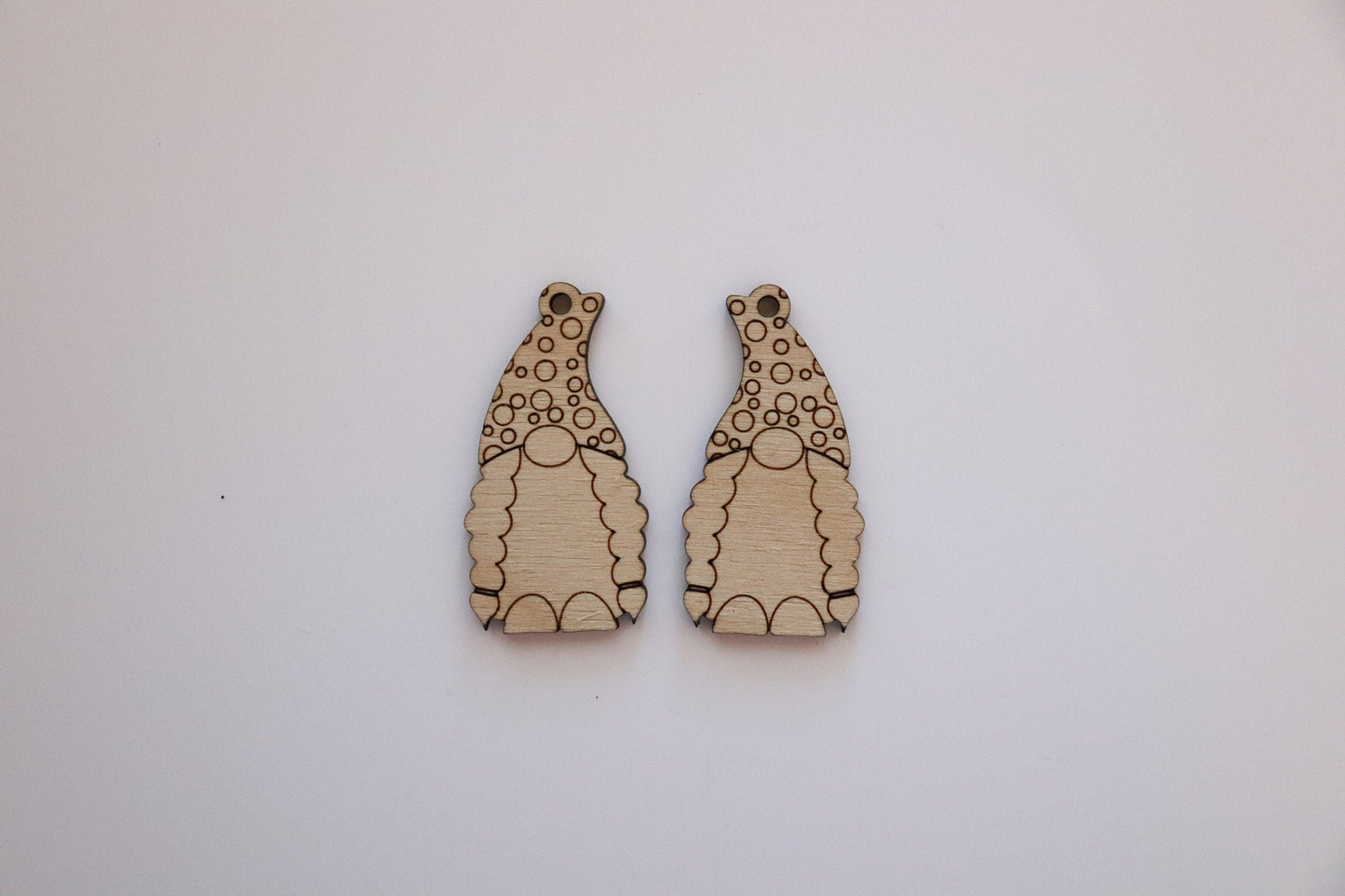 Gnome earring blanks, wood cutouts, earring blanks