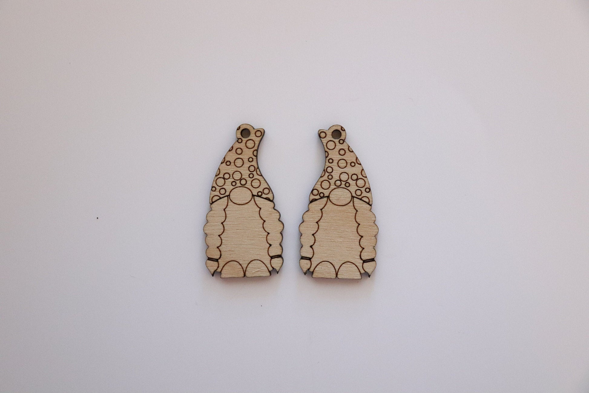 Gnome earring blanks, wood cutouts, earring blanks