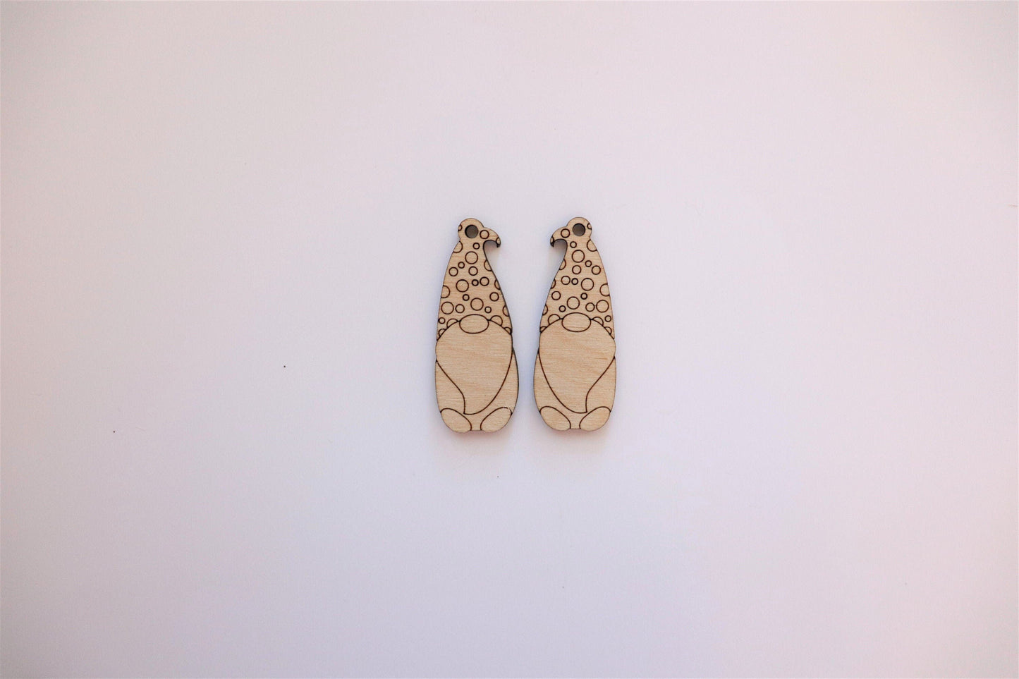 Gnome earring blanks, wood cutouts, earring blanks