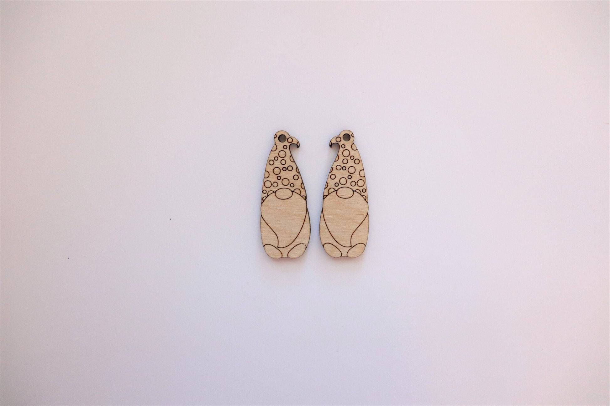 Gnome earring blanks, wood cutouts, earring blanks