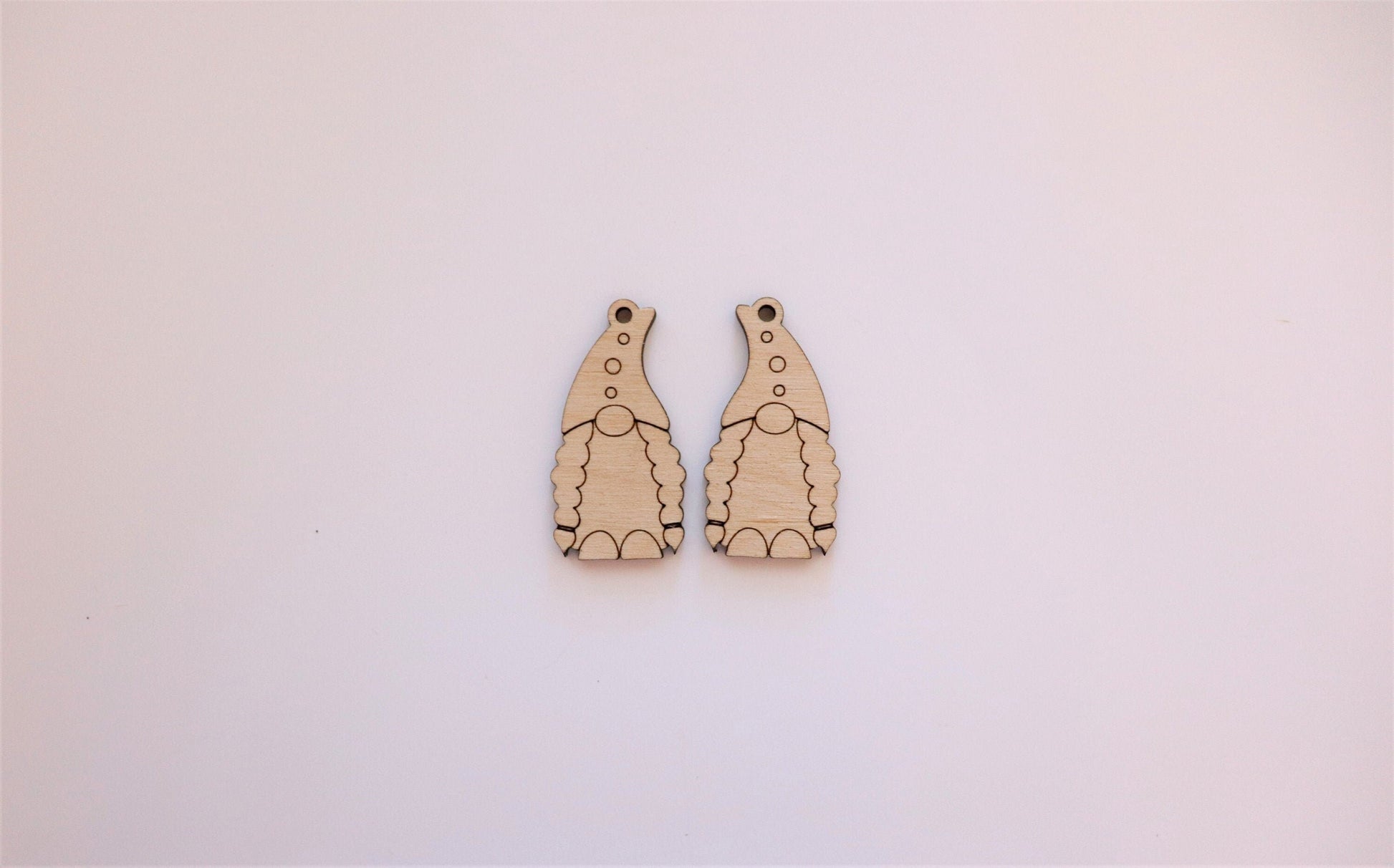 Gnome earring blanks, wood cutouts, earring blanks