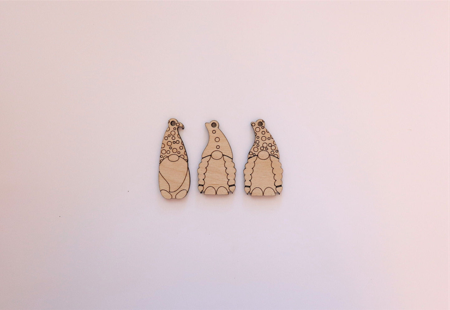 Gnome earring blanks, wood cutouts, earring blanks