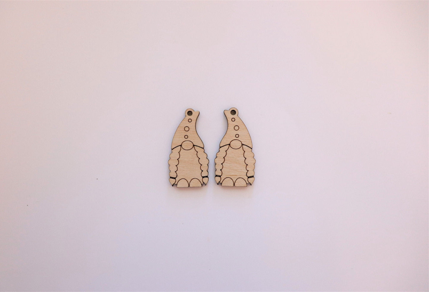 Gnome earring blanks, wood cutouts, earring blanks