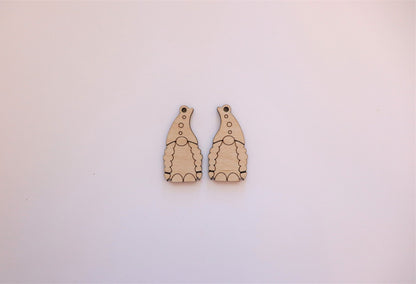 Gnome earring blanks, wood cutouts, earring blanks