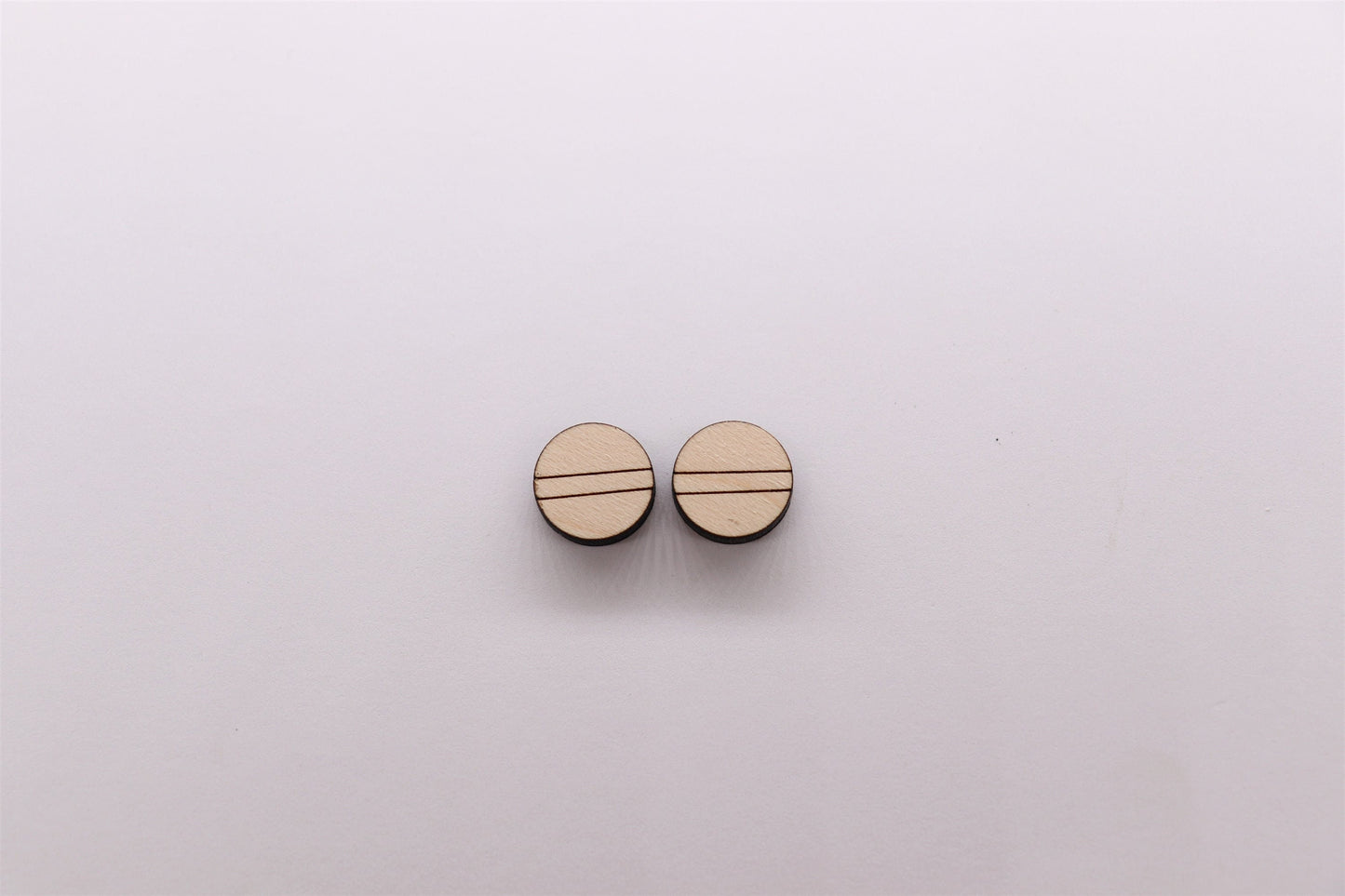 Round wood stud blanks, wood studs, earring blanks