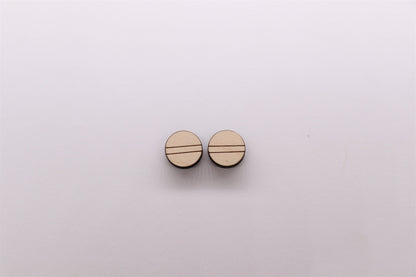 Round wood stud blanks, wood studs, earring blanks