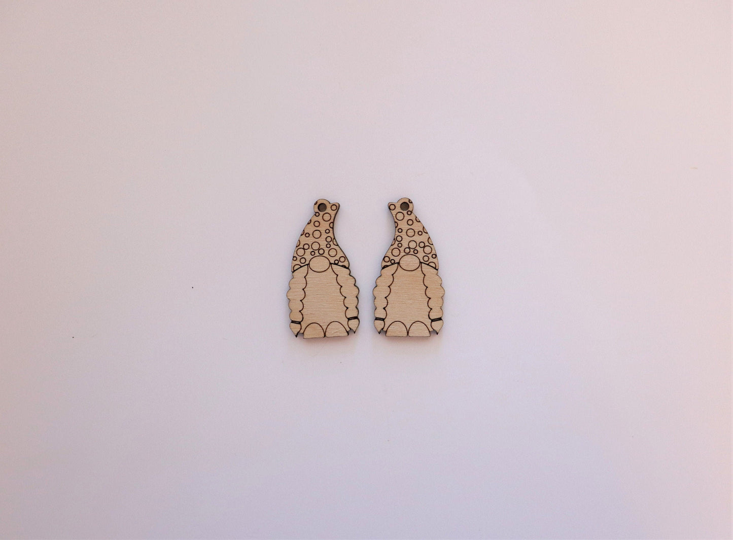 Gnome earring blanks, wood cutouts, earring blanks