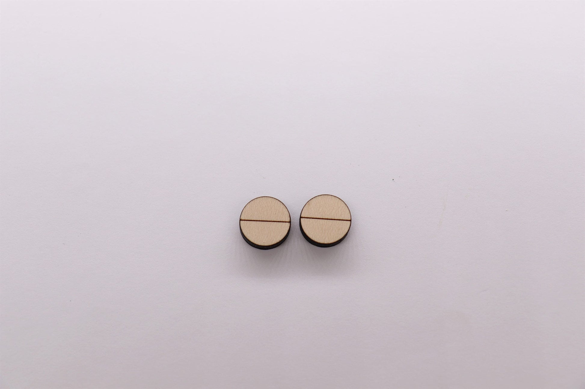 Round wood stud blanks, wood studs, earring blanks