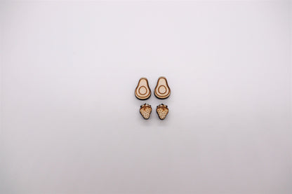 Avocado stud blanks, earring blanks, wood cutouts