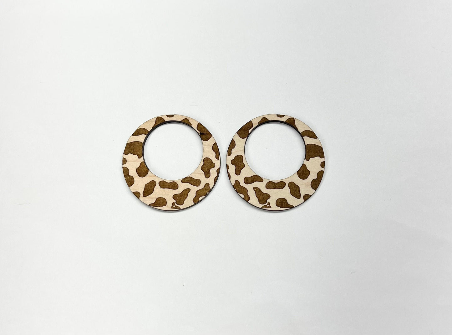 Animal print earring blanks, earring blanks, wood cutouts