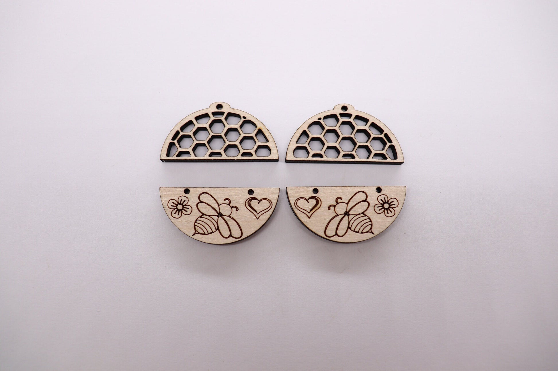 Bee earring blanks, wood cutouts, earring blanks