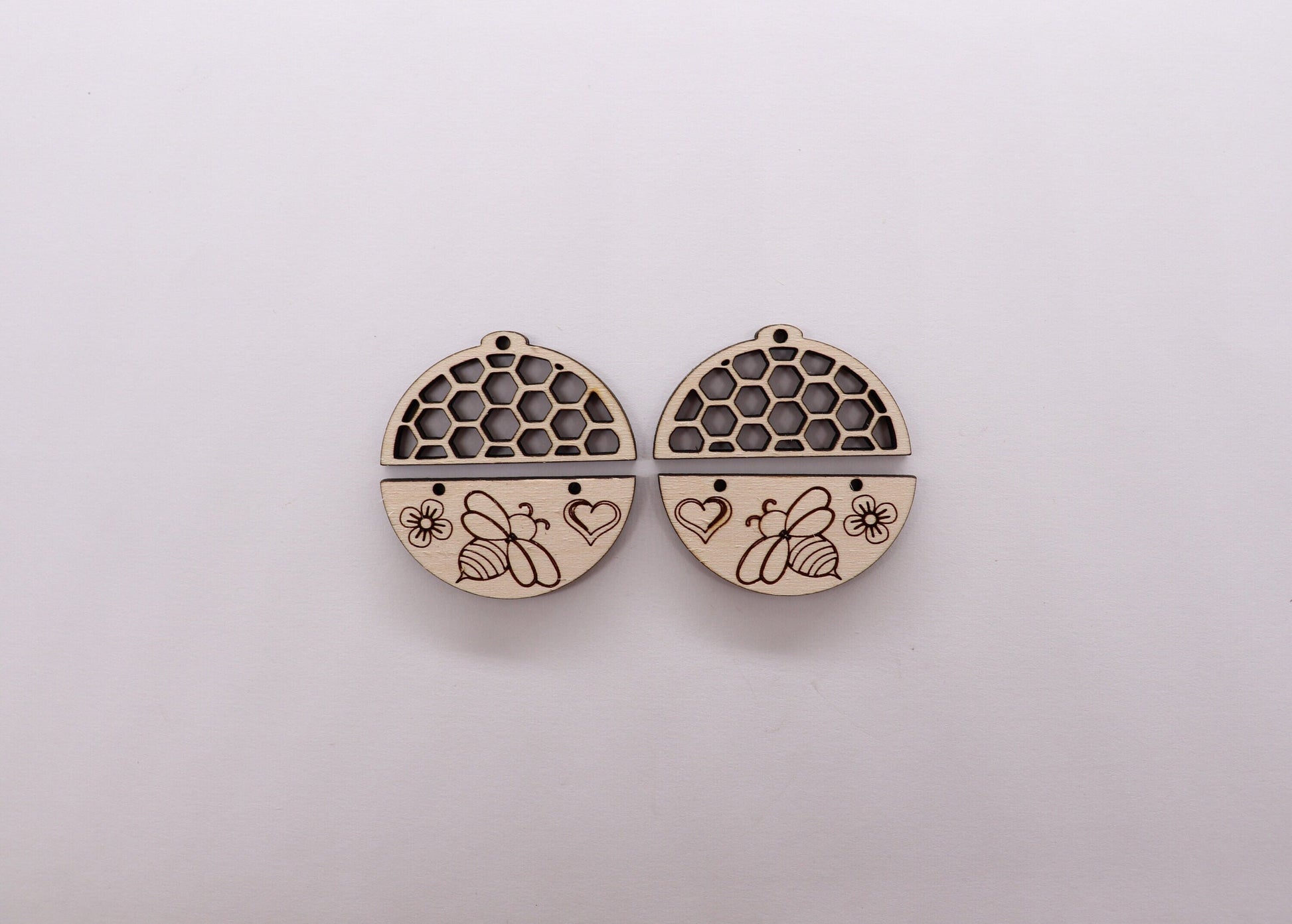 Bee earring blanks, wood cutouts, earring blanks