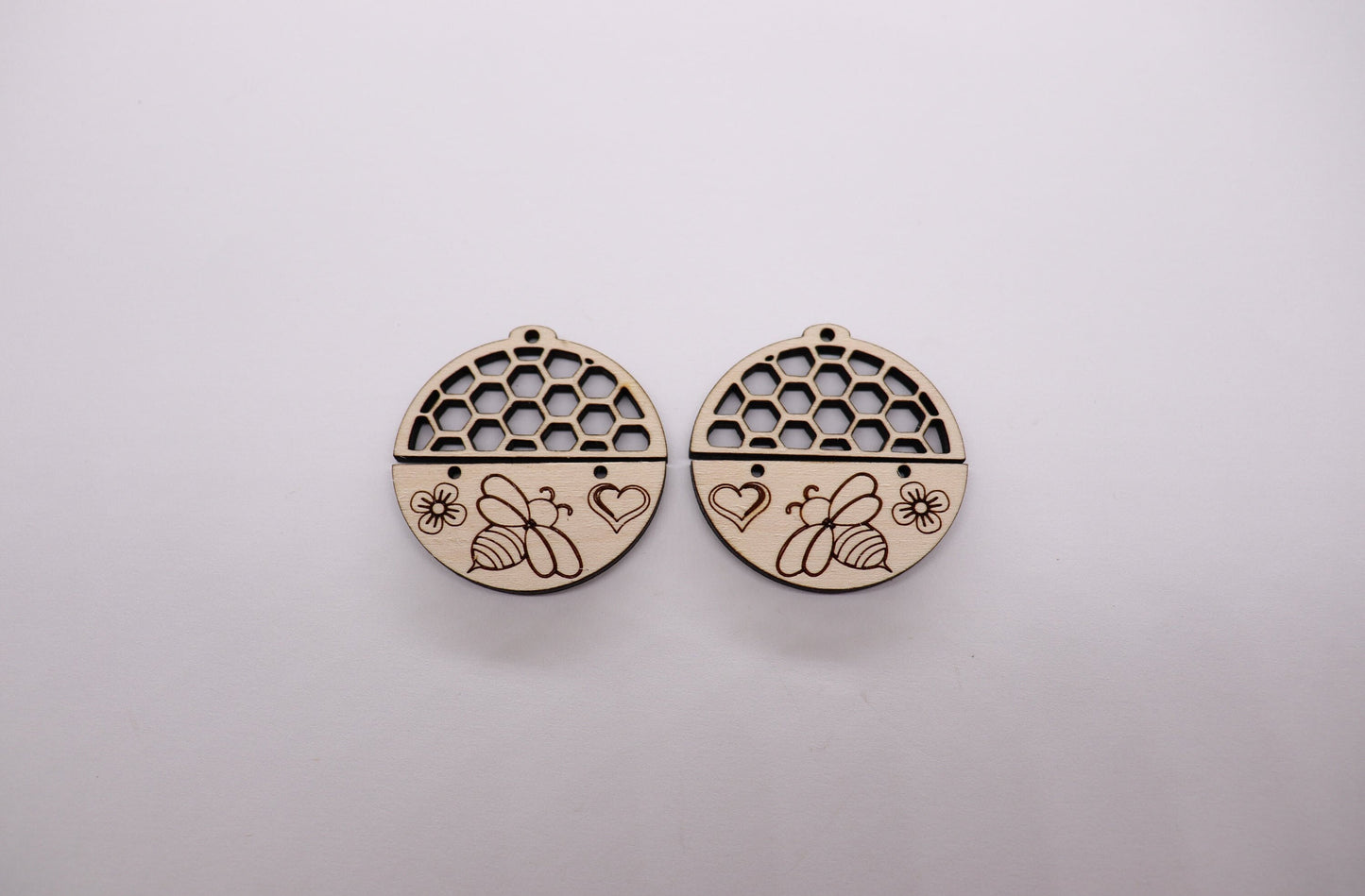 Bee earring blanks, wood cutouts, earring blanks