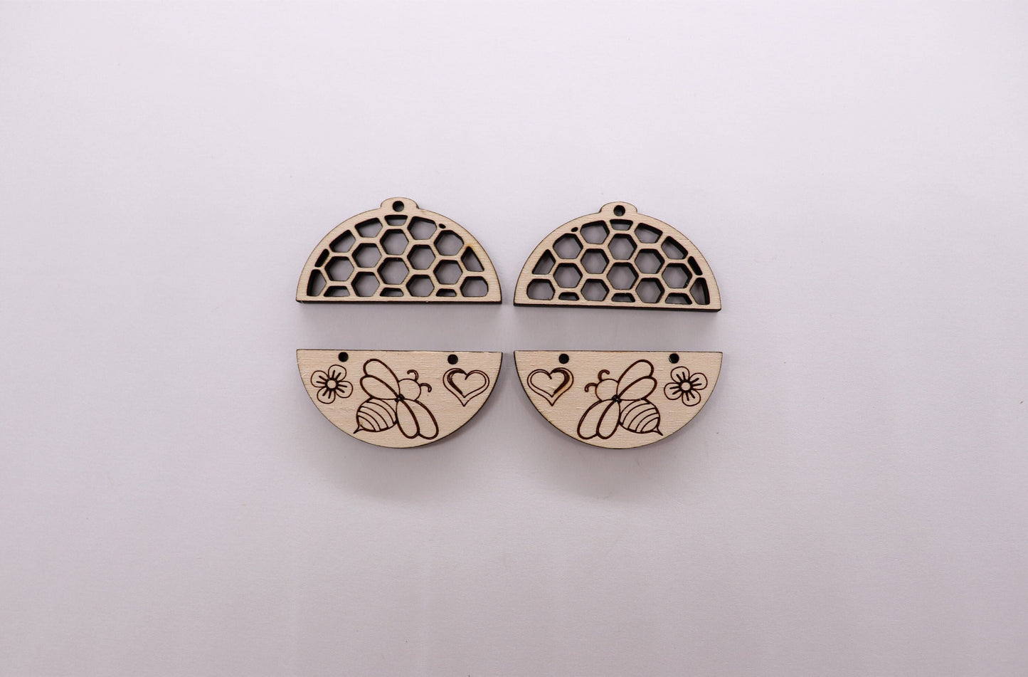 Bee earring blanks, wood cutouts, earring blanks