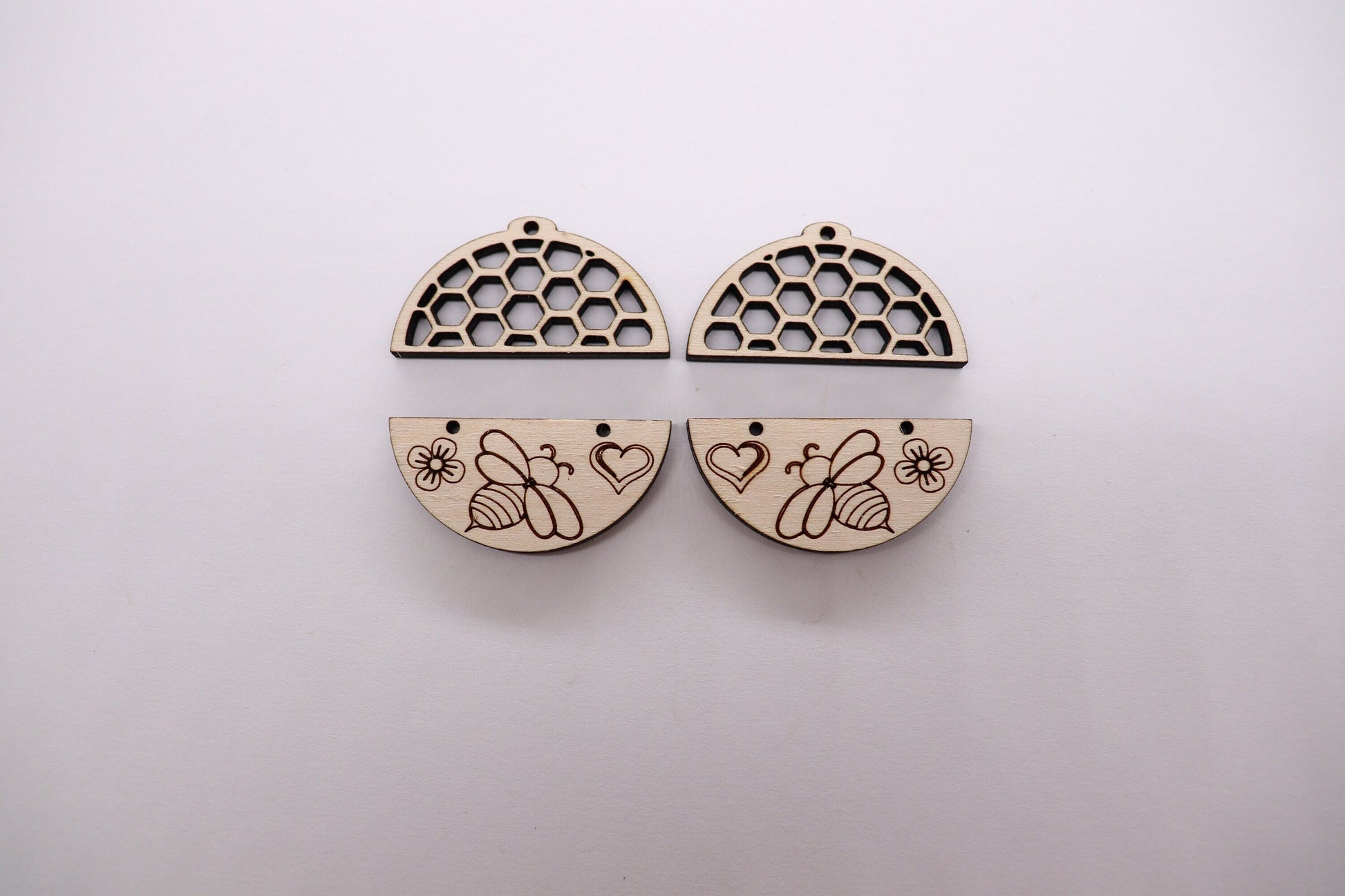 Bee earring blanks, wood cutouts, earring blanks