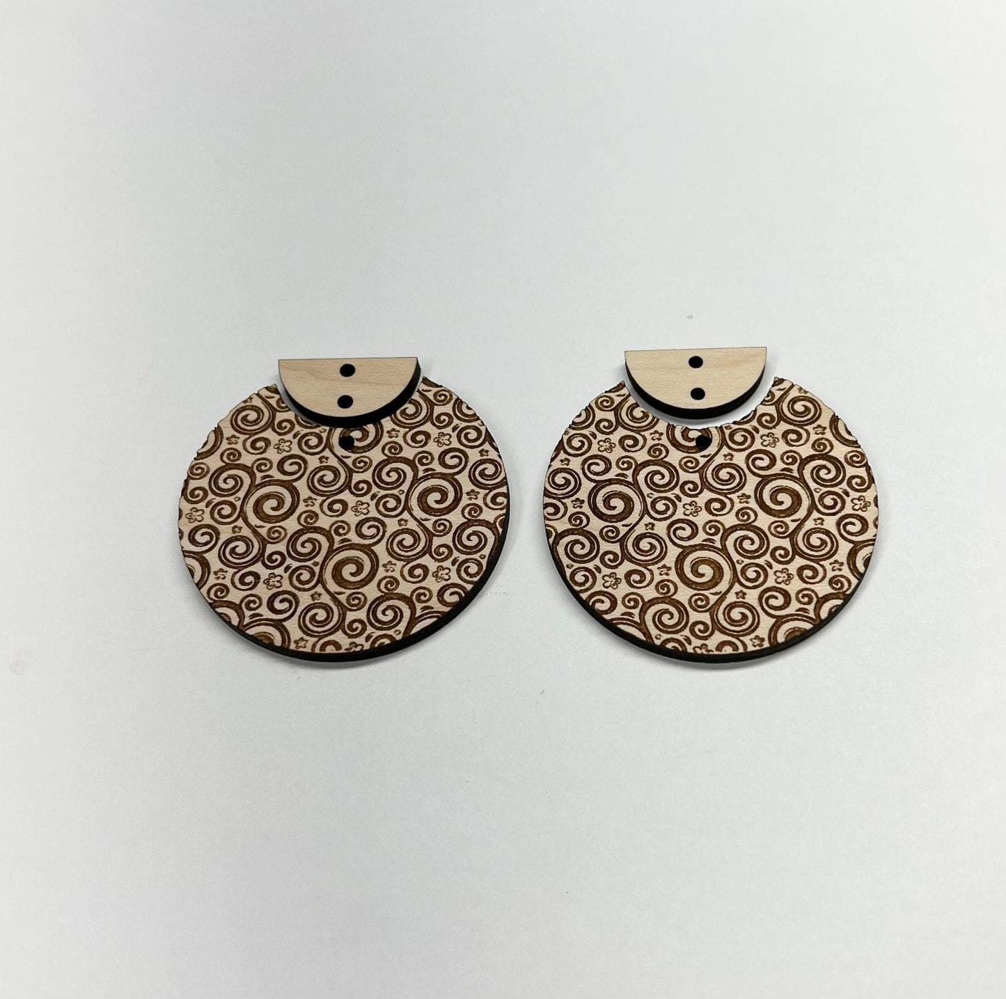 Round wood earring blanks, wood cutouts, earring blanks