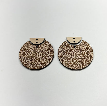 Round wood earring blanks, wood cutouts, earring blanks