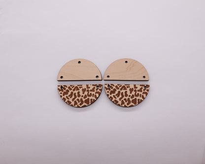 2 piece leopard print earring blanks, earring blanks