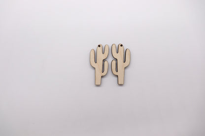 Cactus earring blanks, wood cutouts, earring blanks