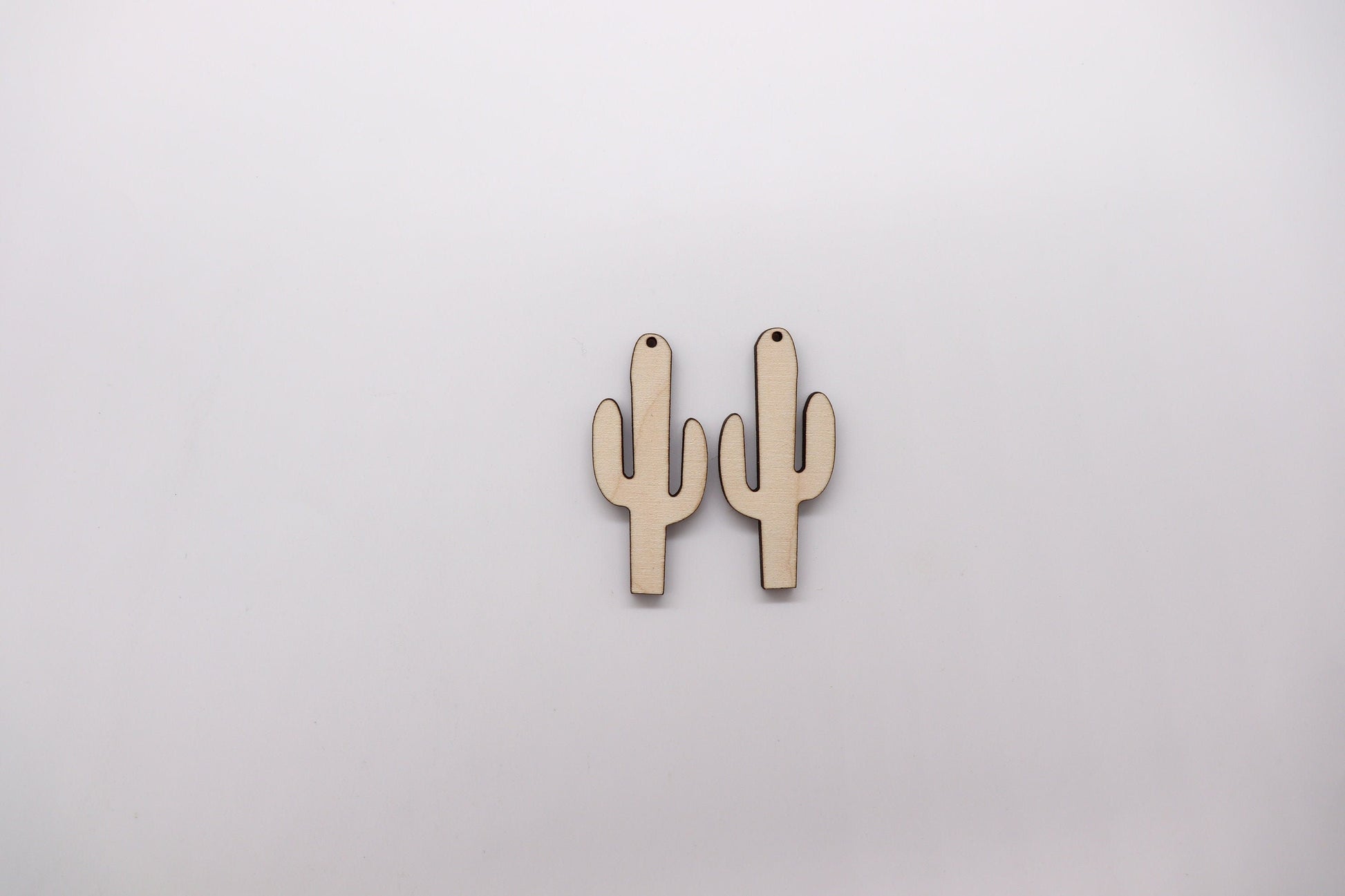 Cactus earring blanks, wood cutouts, earring blanks