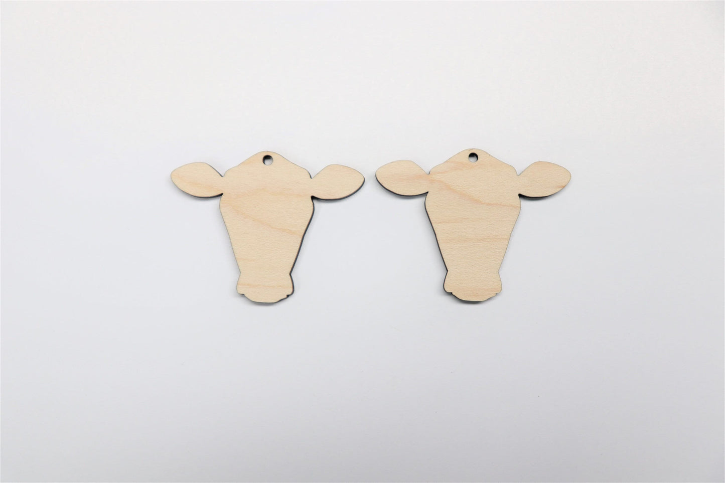 Cow or cow tag blanks, wood cutouts, earring blanks