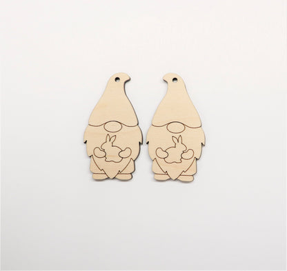 Gnome Easter blanks, wood cutouts, earring blanks