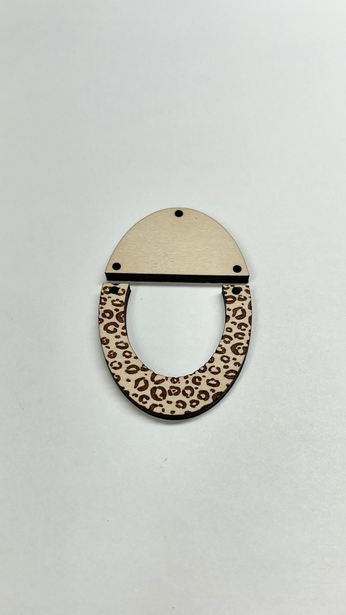 Oval cheetah print earring blanks, earring blanks, wood earrings