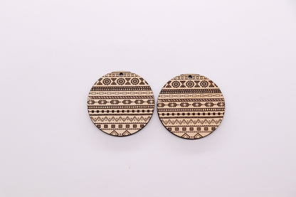 Round wood earring blanks, wood cutouts, earring blanks