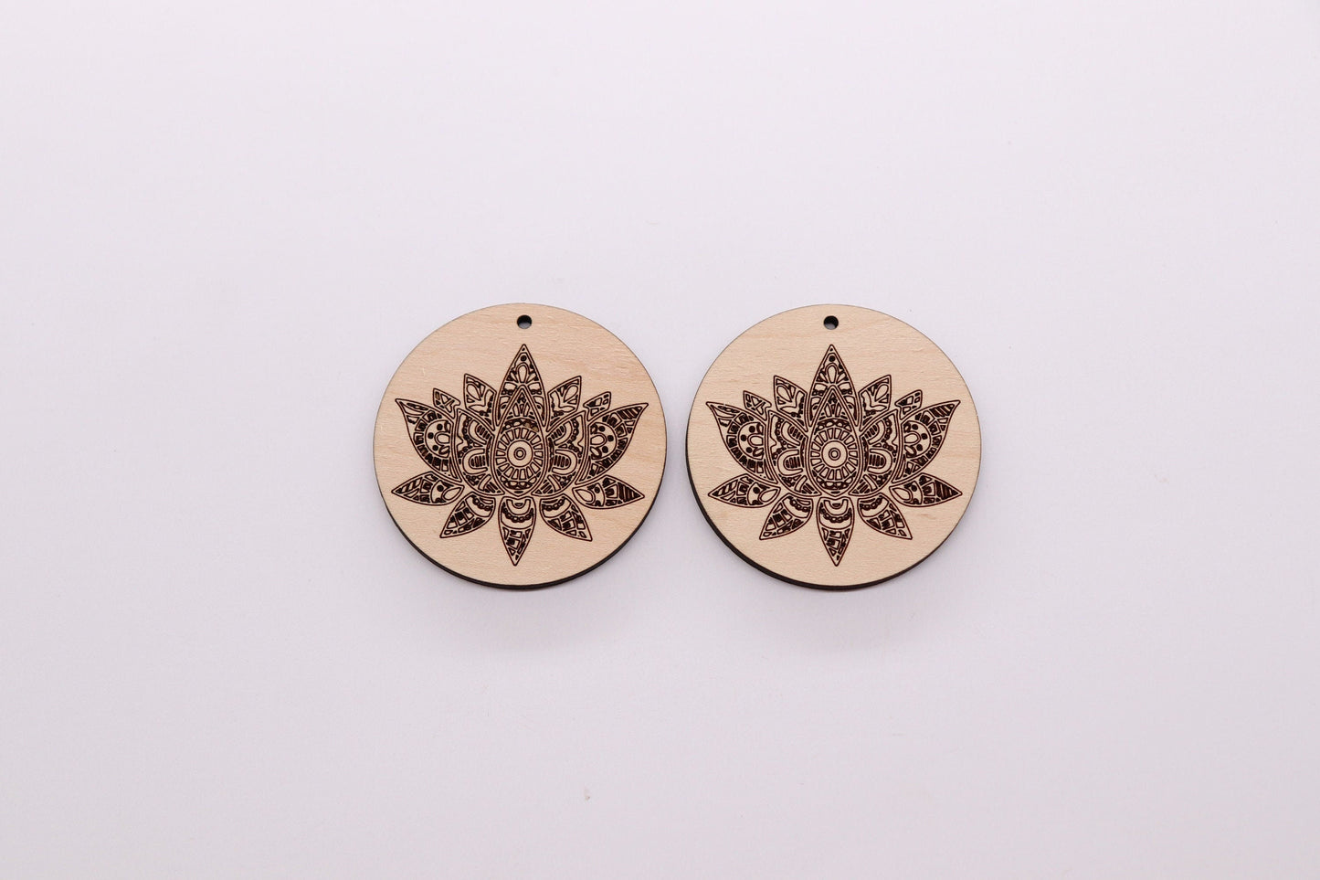 Round wood earring blanks, wood cutouts, earring blanks