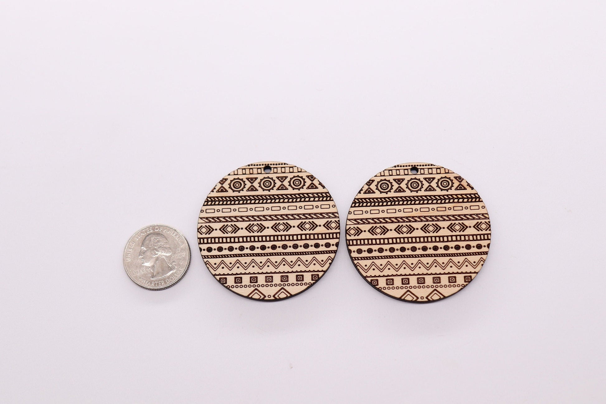 Round wood earring blanks, wood cutouts, earring blanks