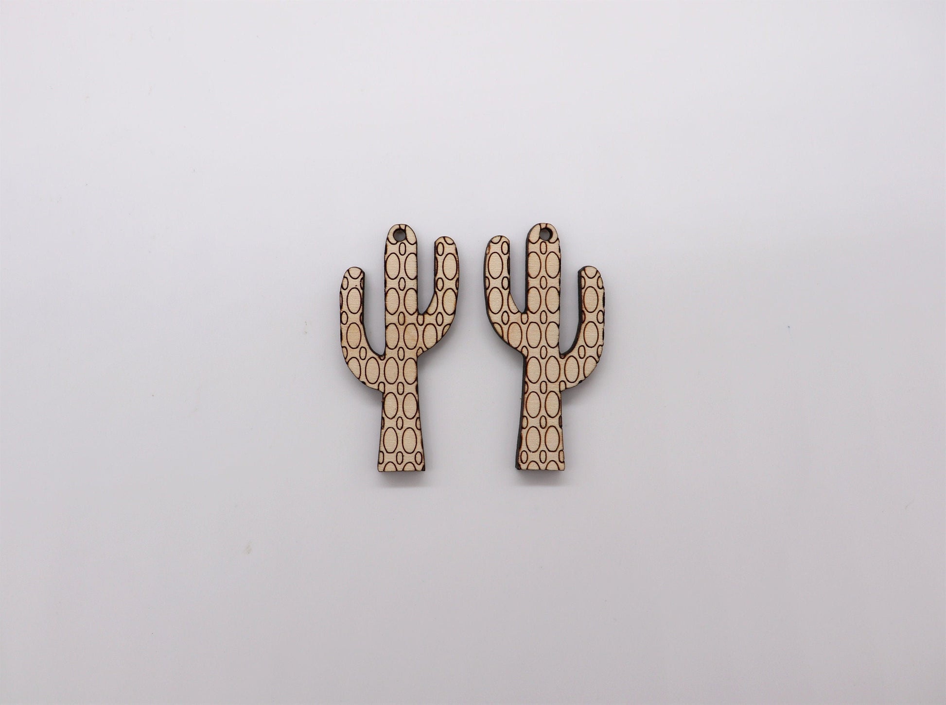 Cactus wood earring blanks, wood cutouts, wood blanks