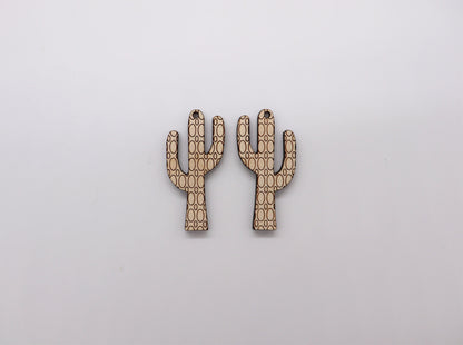 Cactus wood earring blanks, wood cutouts, wood blanks