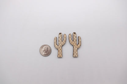 Cactus wood earring blanks, wood cutouts, wood blanks