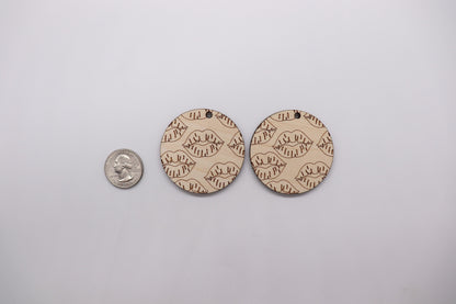 Round wood earring blanks, wood cutouts, wood blanks