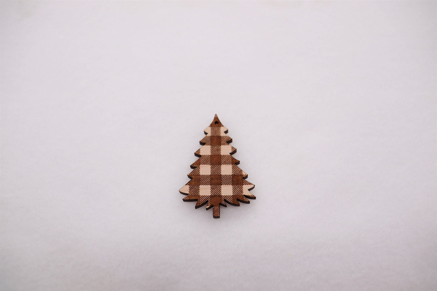 Leopard/Plaid Christmas tree earring cutouts, wood cutouts