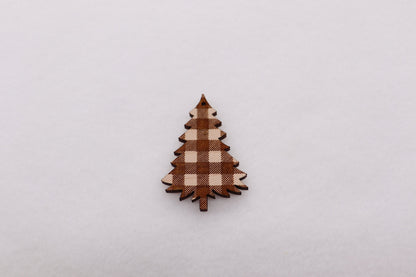 Leopard/Plaid Christmas tree earring cutouts, wood cutouts