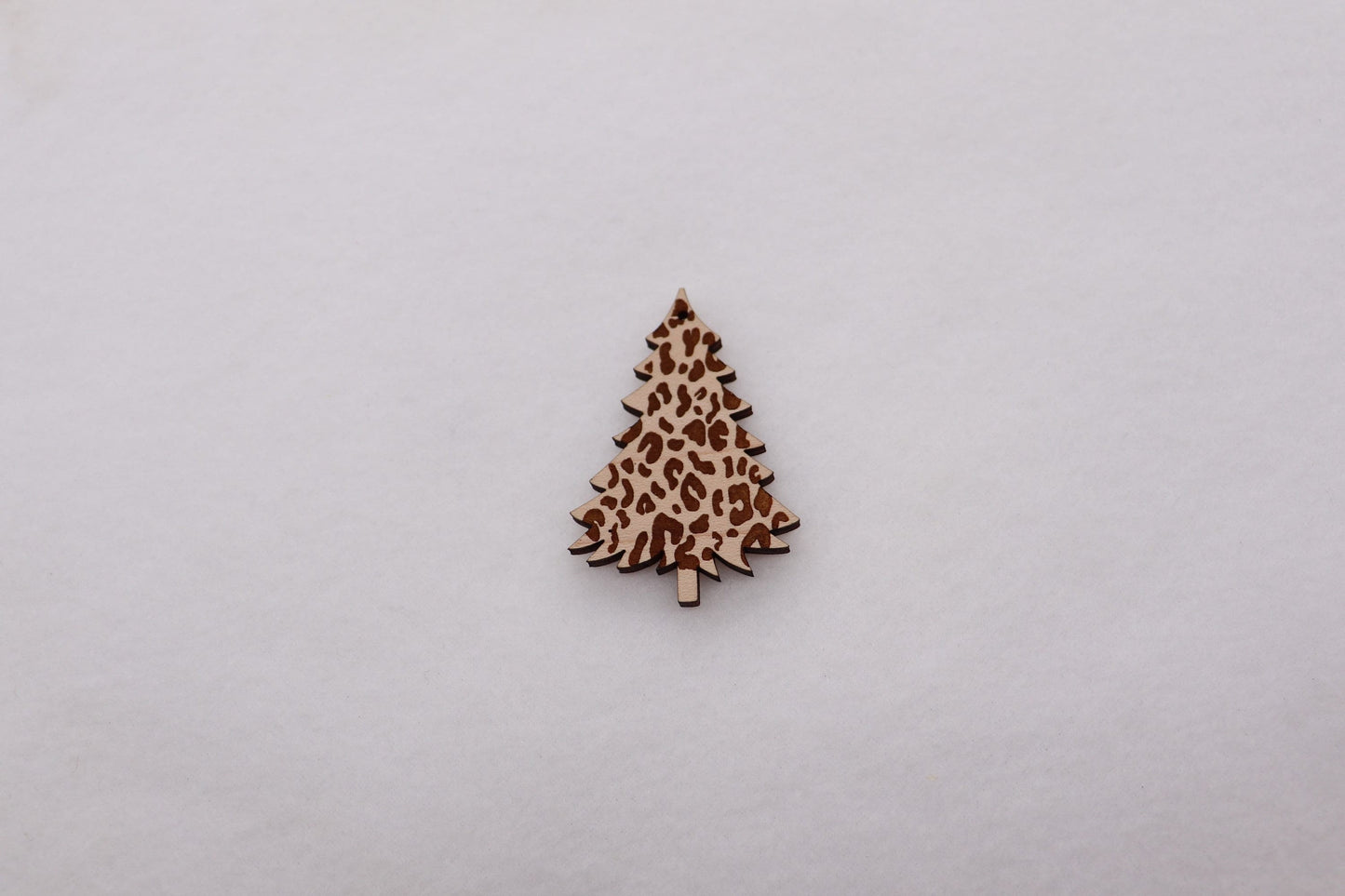 Leopard/Plaid Christmas tree earring cutouts, wood cutouts