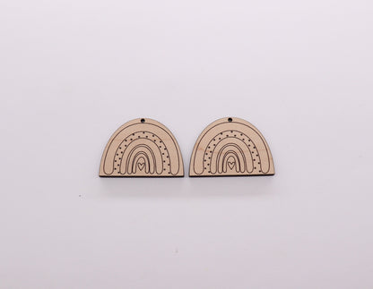 Rainbow earring blanks, wood earring blanks