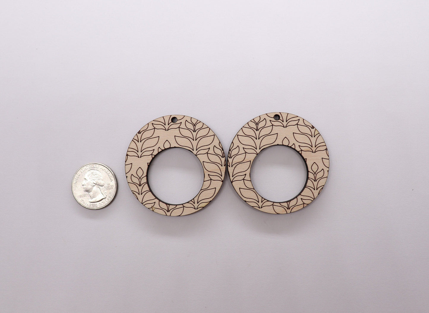 Round wood earring blanks, earring blanks, wood cutouts