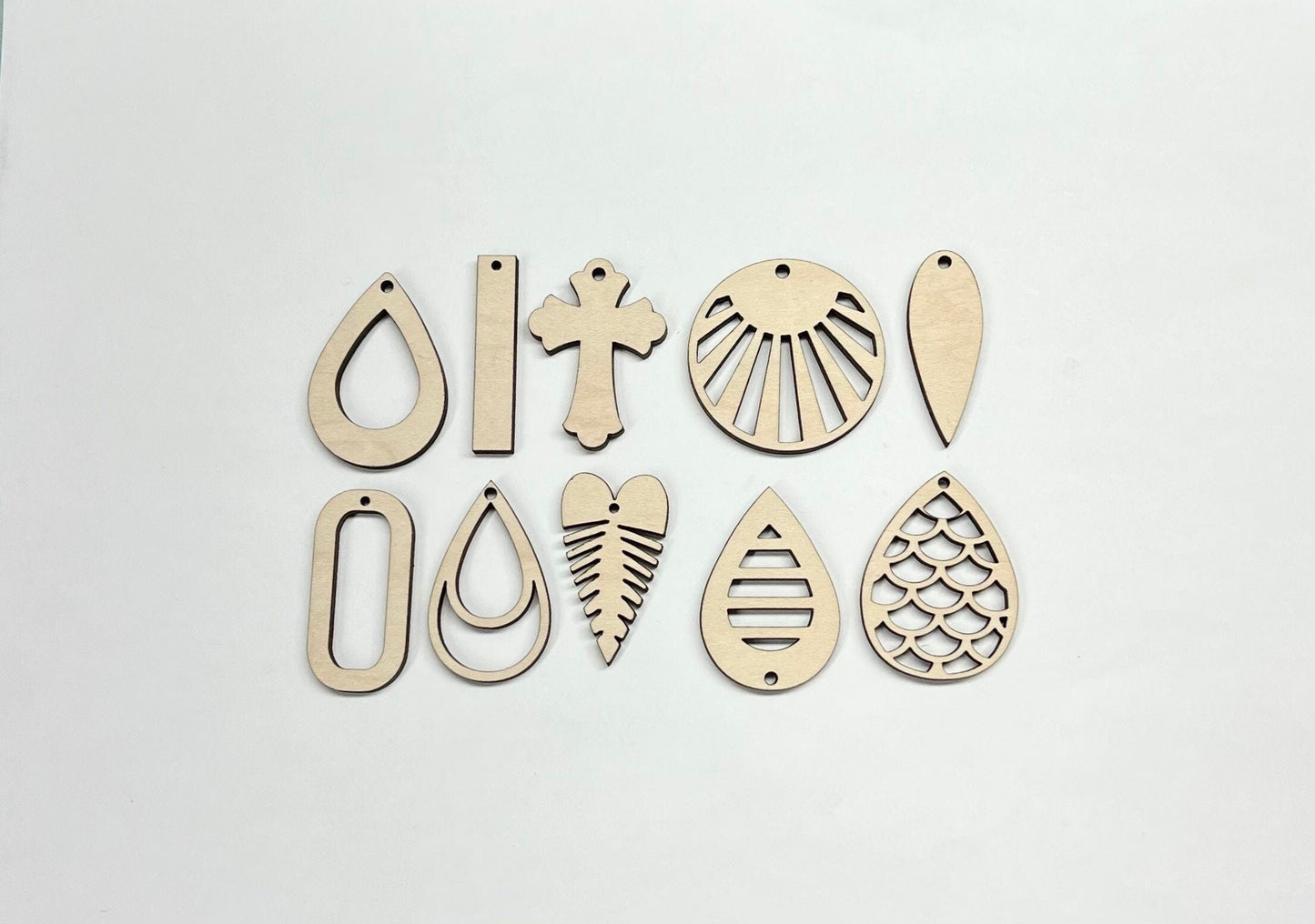 60 piece wood earring blanks, DIY earrings, earring blanks