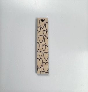 Heart Bar wood earring blanks, earring supplies, wood blanks